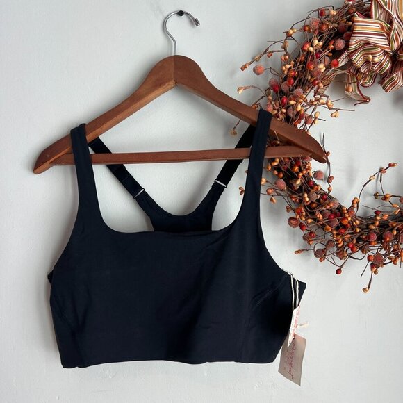 Free People Movement HATCH LARGE Never Better Square Neck Maternity Bra Black - Picture 1 of 6